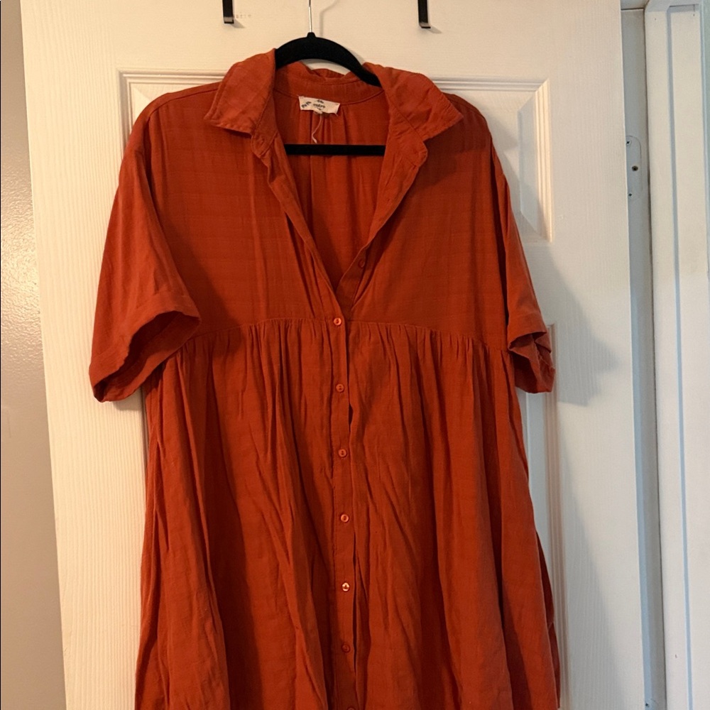 Entro Orange Midi Dress